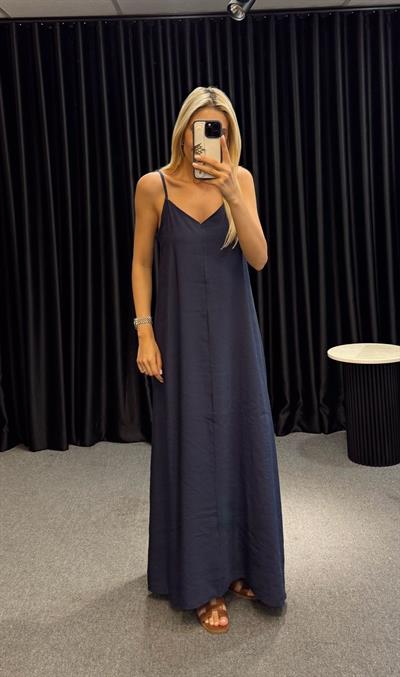 İP ASKILI TENSEL ELBİSE LACİVERT