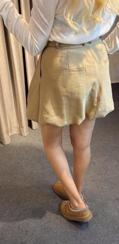 İP DETAYLI BALON ETEK HAKİ