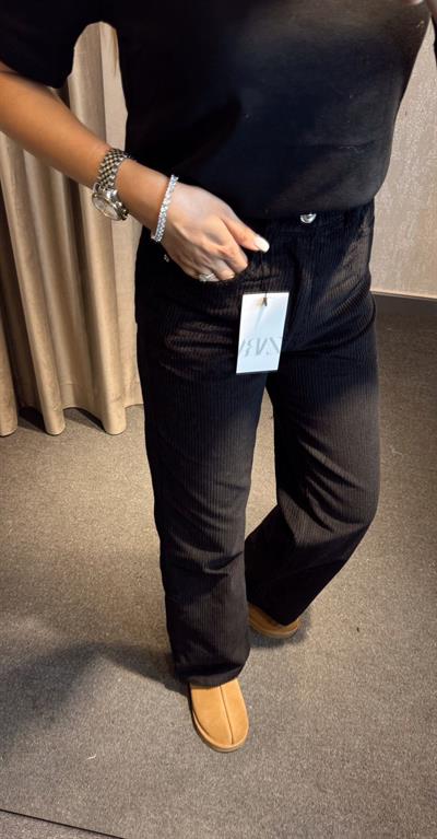 KADİFE STRAİGHT PANTOLON SİYAH