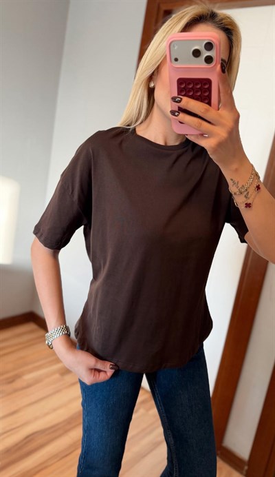 KAHVE DİLVİN BASİC TSHİRT