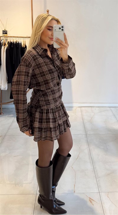 KAHVE EKOSE GÖMLEK ETEK TAKIM