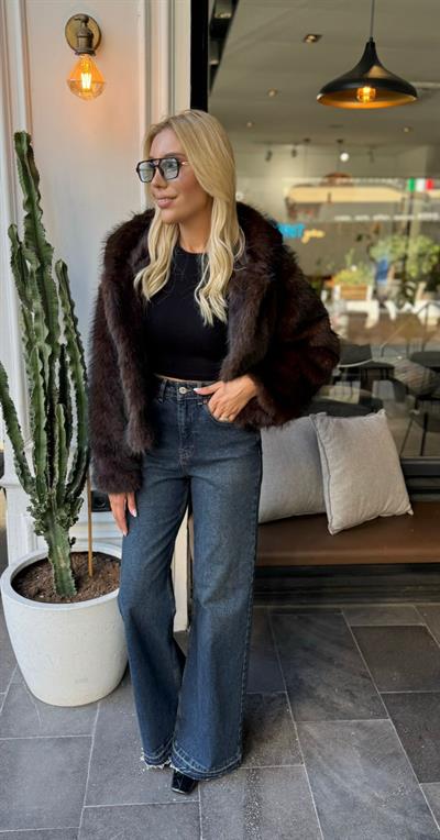 KAHVE MARKA MODEL KAPŞONLU KÜRK