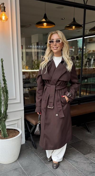 KAHVE ORJ MARKA MASSİ UZUN TRENÇ