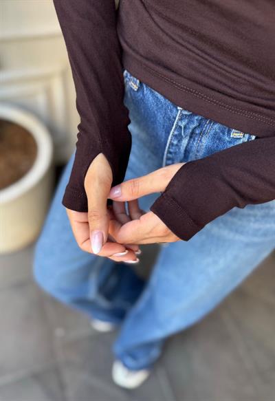 KAHVE ORJ MARKA OYSH PARMAK GEÇİRMELİ BUZY BODY