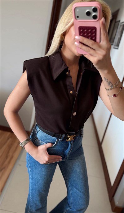 KAHVE POLO YAKA BODYDSUİT