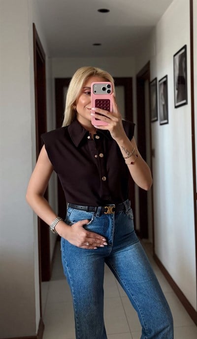 KAHVE POLO YAKA BODYDSUİT