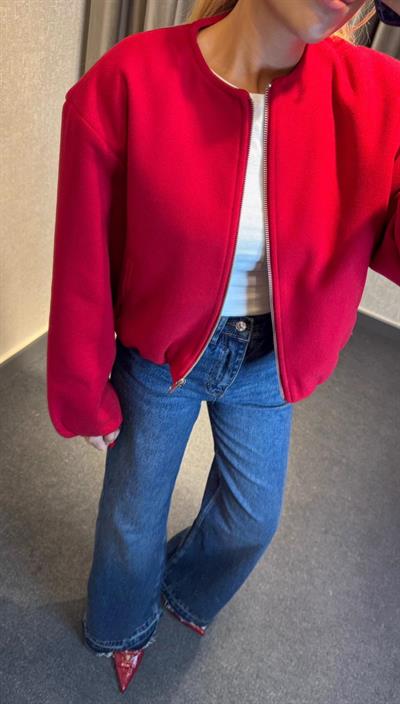 KAŞE BOMBER CEKET KIRMIZI