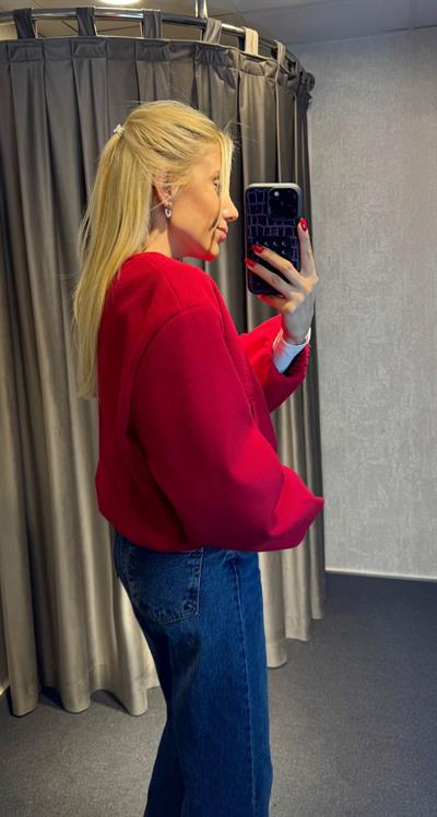 KAŞE BOMBER CEKET KIRMIZI