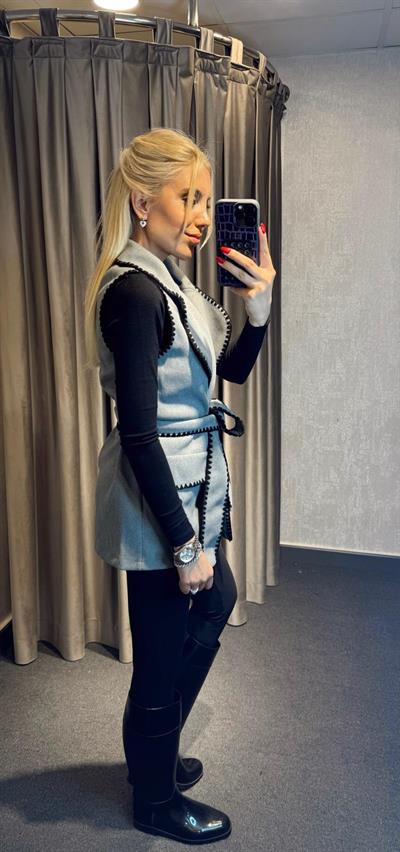 KAŞE KUŞAKLI YELEK GRİ