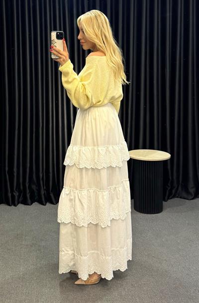 KAT KAT FİSTOLU ETEK BEYAZ