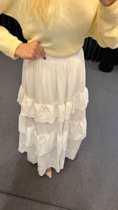 KAT KAT FİSTOLU ETEK BEYAZ