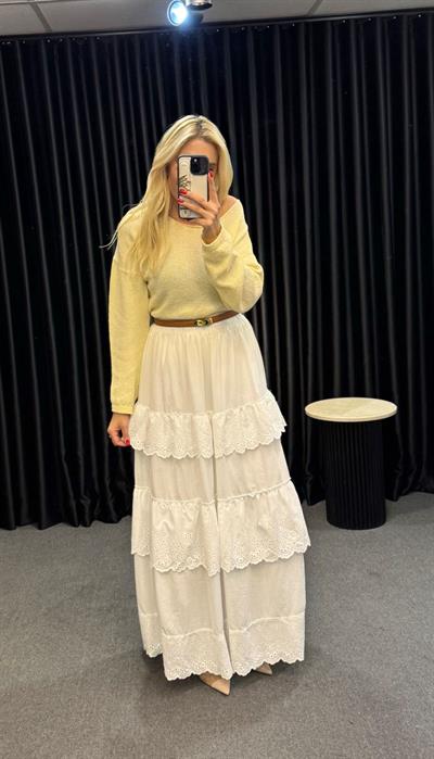 KAT KAT FİSTOLU ETEK BEYAZ