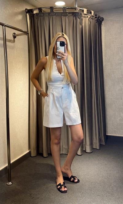 KETEN ŞEHİR BOY ŞORT BEYAZ