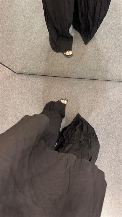 KIRIŞIK BLUZ PANTOLON TAKIM SİYAH