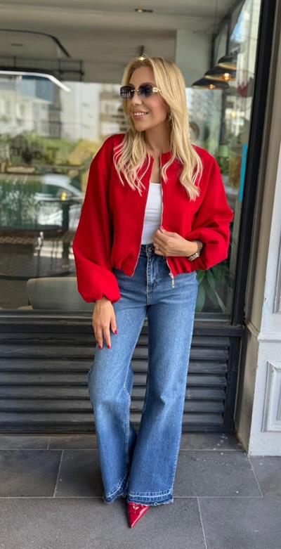 KIRMIZI KAŞE BOMBER CEKET