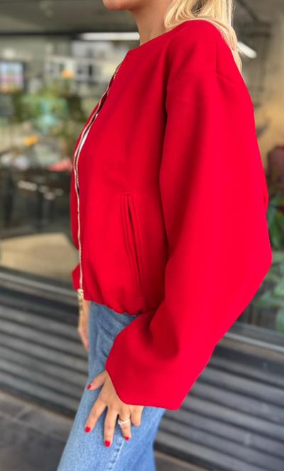 KIRMIZI KAŞE BOMBER CEKET