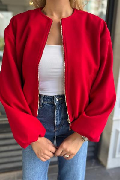 KIRMIZI KAŞE BOMBER CEKET