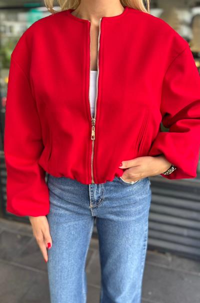KIRMIZI KAŞE BOMBER CEKET