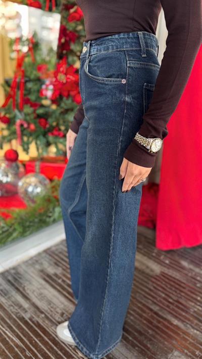 KOYU MAVİ ORJ MARKA MASSİ WİDELEG KAPALI PAÇA JEAN