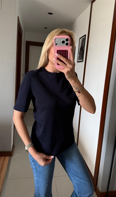 LACİ ORJ MARKA MASSİ DEKORATİF YAKA TSHİRT