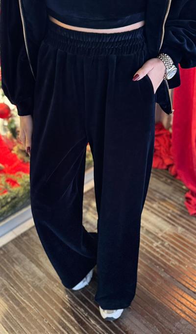 LACİVERT KADİFE ÜÇLÜ TAKIM