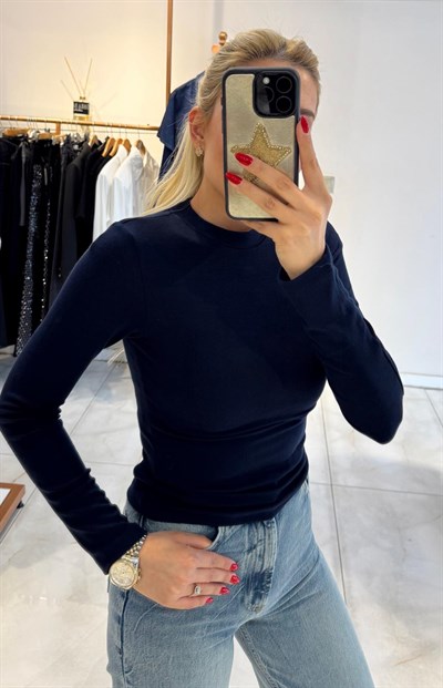 LACİVERT ORJ MARKA MASSİ UZUN KOL BUZY TSHİRT