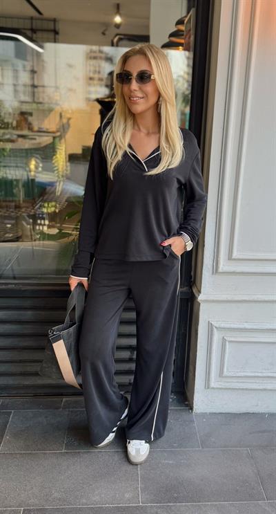 LACİVERT ORJ MARKA OYSH POLO YAKA BİYE DETAY TAKIM