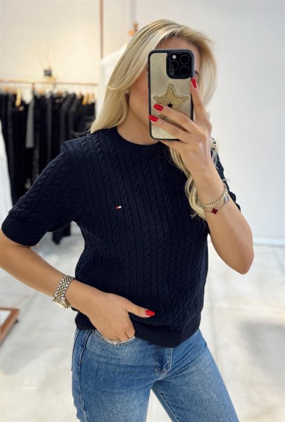 LACİVERT TOBY KISA KOL TRİKO