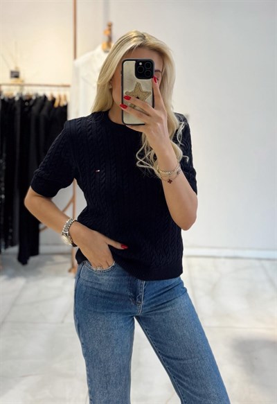 LACİVERT TOBY KISA KOL TRİKO