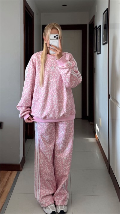LEO PEMBE ŞERİT DETAYLI  ADS ESOFMAN TAKIMI