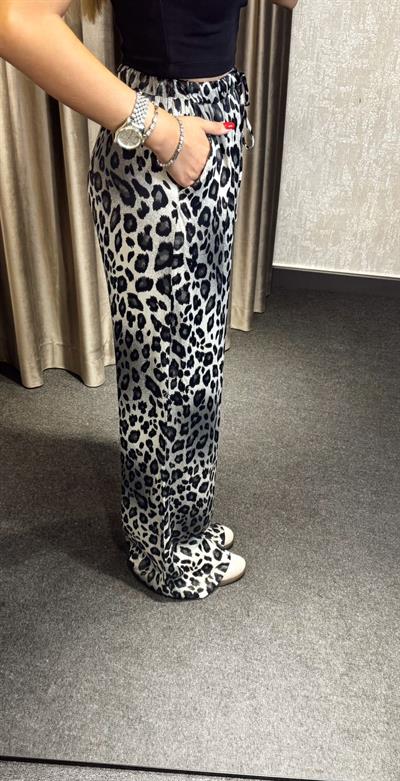 LEOPAR DESEN PANTOLON GRİ