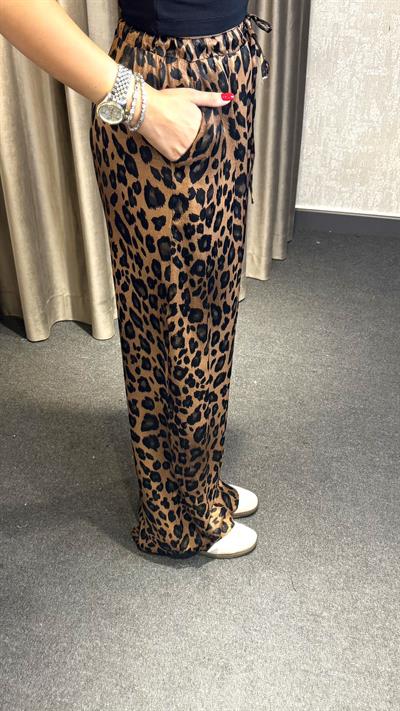 LEOPAR DESEN PANTOLON KAHVERENGİ