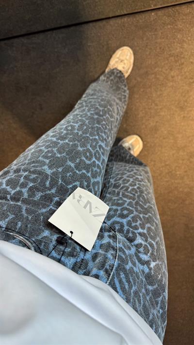 LEOPAR DESENLİ STRAİGHT JEAN MAVİ