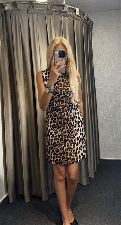 LEOPAR DESENLİ ZR SIFIR KOL ELBİSE MİX