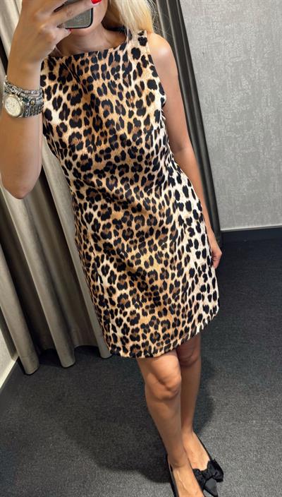 LEOPAR DESENLİ ZR SIFIR KOL ELBİSE MİX