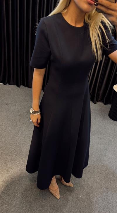 MARKA MODEL BELDEN OTURMALI ÇAN ELBİSE LACİVERT