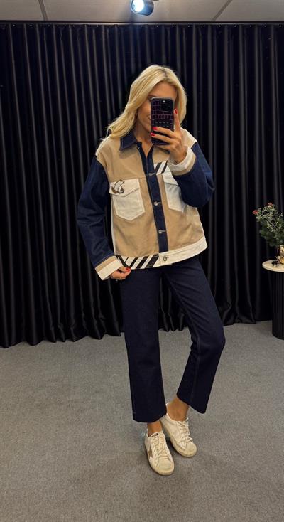 MARKA MODEL GARNİLİ KUŞ DETAYLI TASARIM CEKET VİZON