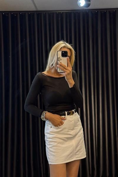 MARKA MODEL KAYIK YAKA TRANSPARAN BLUZ SİYAH