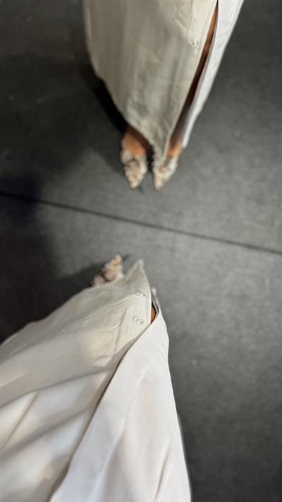 MARKA MODEL KEMERLİ GÖMLEK ELBİSE BEJ