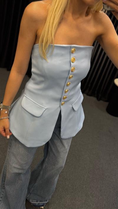 MARKA MODEL STRAPLEZ YELEK BEBE MAVİ