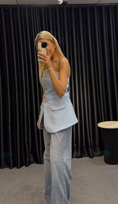 MARKA MODEL STRAPLEZ YELEK BEBE MAVİ