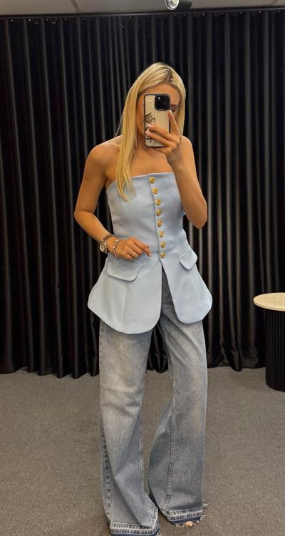 MARKA MODEL STRAPLEZ YELEK BEBE MAVİ