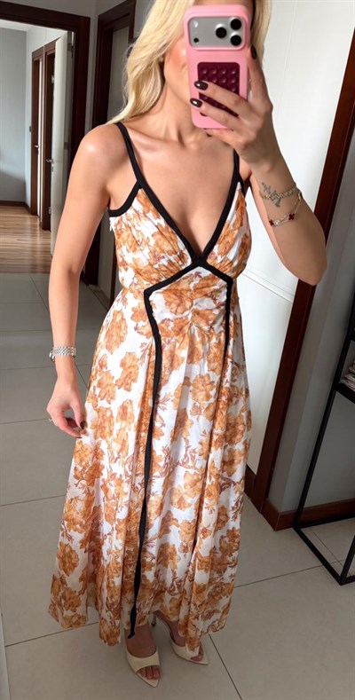 MARKA MODEL ZR SİYAH BİYELİ ELBİSE