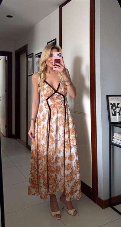 MARKA MODEL ZR SİYAH BİYELİ ELBİSE