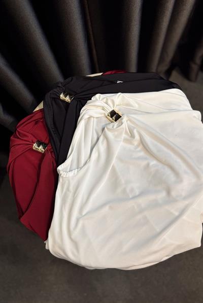 MARKA MODEL ZR TEK OMUZ TOKALI BLUZ BORDO