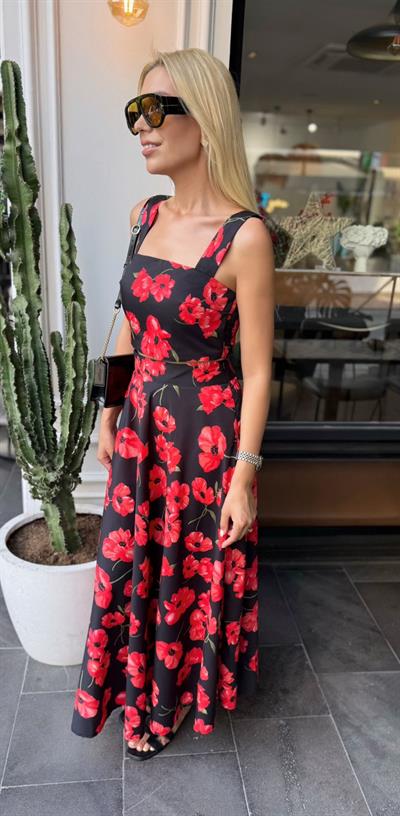 MARKA MUADİLİ ÇİÇEK DETAYLI CROP ETEK TAKIM