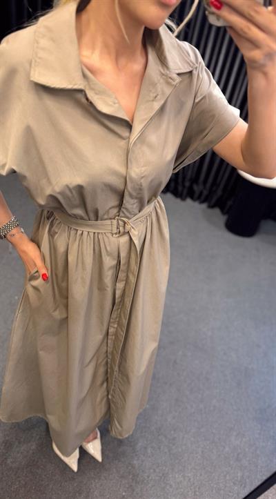 MARY KEMERLİ MİDİ ELBİSE HAKİ