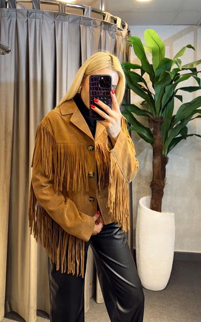 MASSİ PÜSKÜLLÜ SÜET CEKET TABA