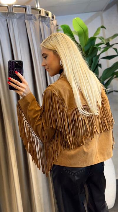 MASSİ PÜSKÜLLÜ SÜET CEKET TABA