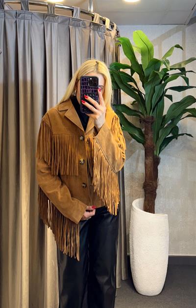 MASSİ PÜSKÜLLÜ SÜET CEKET TABA